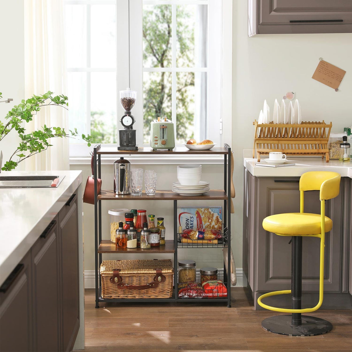 Keukenrek met Haken en Mandjes – Industrieel Design – Compact en Functioneel – 80 cm Breed