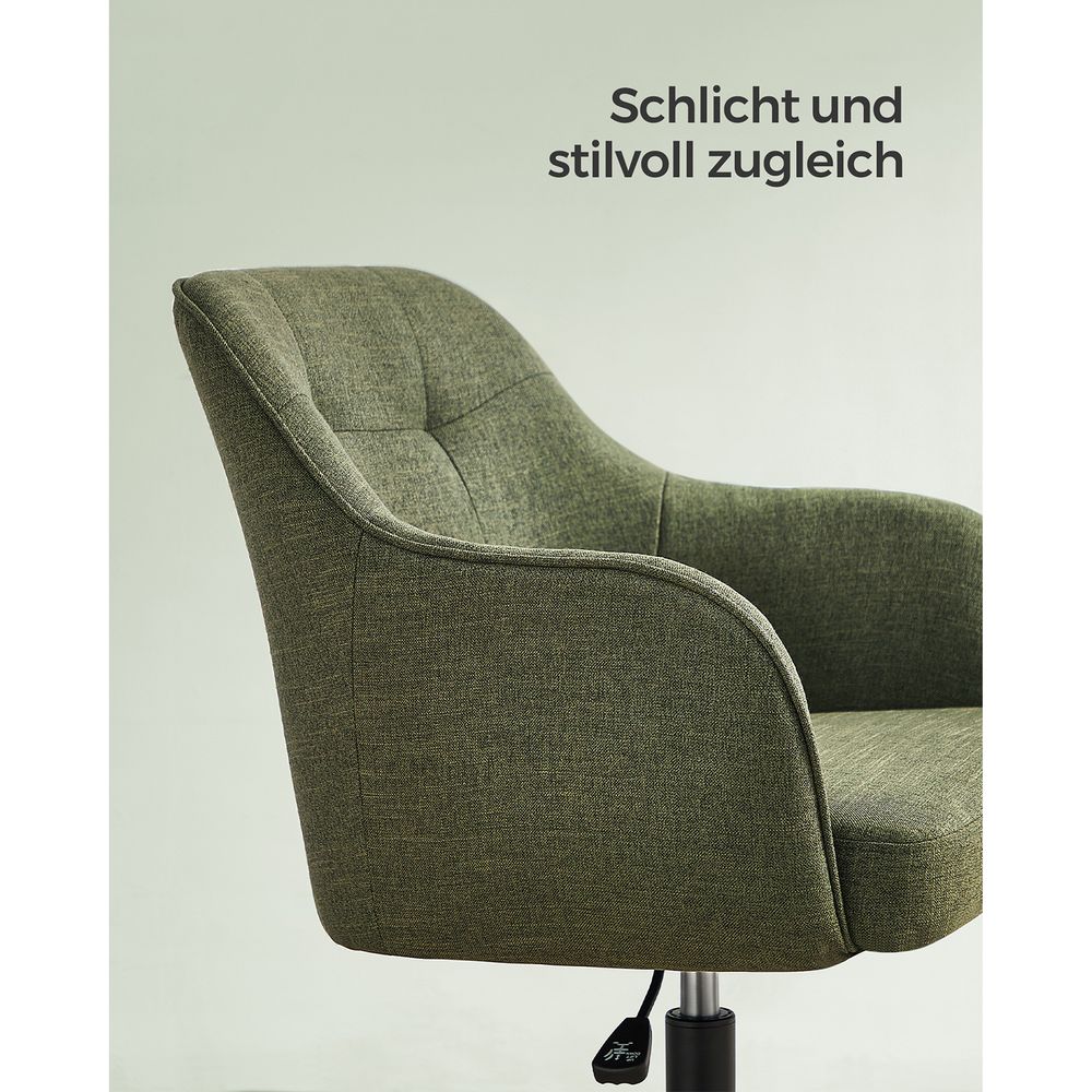 Bureaustoel met Armleuningen – In Hoogte Verstelbaar – Comfortabele Bekleding – 64 cm Breed