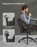 Bureaustoel Modern – Ergonomisch Design – In Hoogte Verstelbaar – Ademende Bekleding – Tot 120 kg