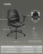 Bureaustoel Modern – Ergonomisch Design – In Hoogte Verstelbaar – Ademende Bekleding – Tot 120 kg