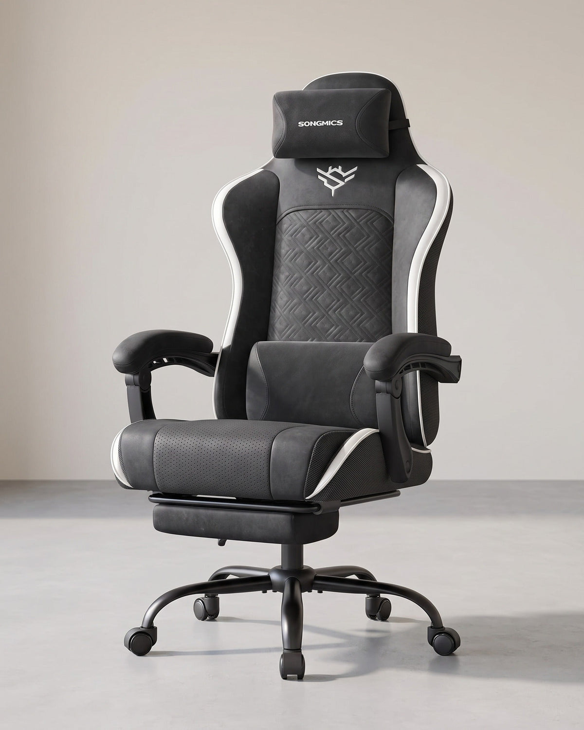 Gamestoel Ergonomisch – Met Voetsteun – Synchroonmechanisme – Volledig Verstelbaar