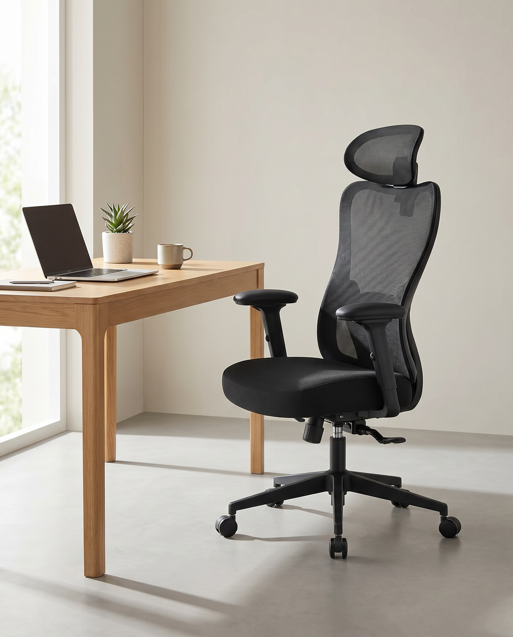 Ergonomische Bureaustoel – Verstelbare Lendensteun – Ademend Netweefsel – Kantelfunctie – Draagvermogen 150 kg