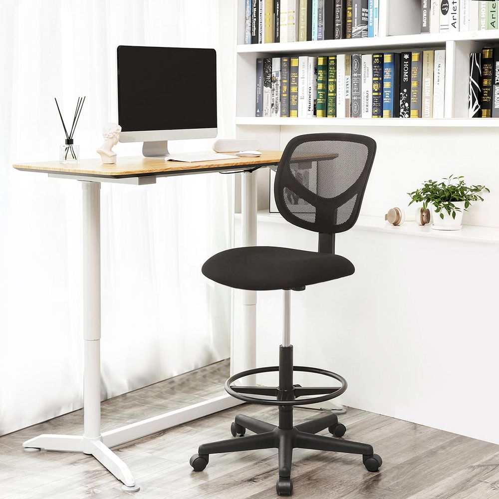 Ergonomische Bureaustoel Hoog – Met Verstelbare Voetsteun – Zonder Armleuning