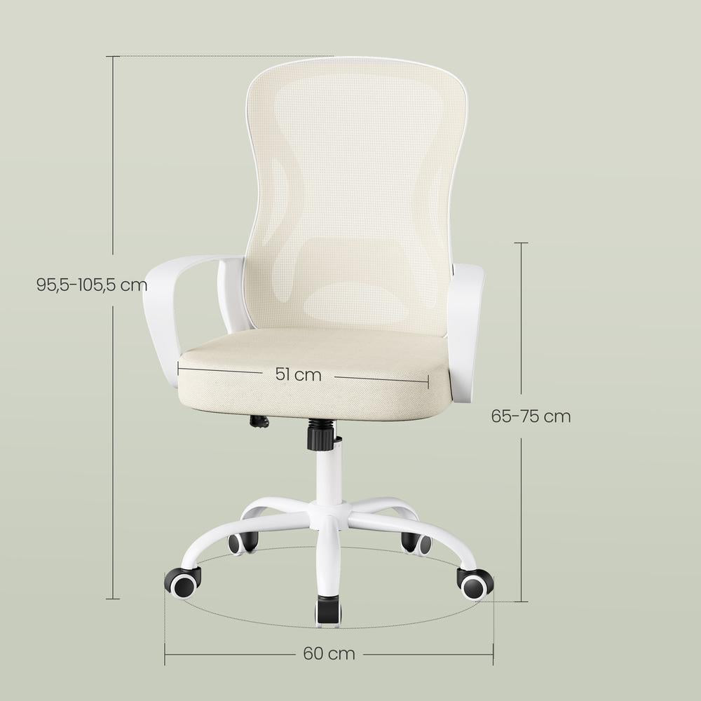 Ergonomische Bureaustoel – Mesh Rugleuning – Wipfunctie – In Hoogte Verstelbaar
