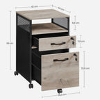 Mobiele Archiefkast met Laden – Industrieel Design – Hangmappenlade – 69 cm Hoog – Op Wielen – Tot 60 kg Draagvermogen