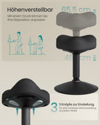 Ergonomische Werkkruk – In Hoogte Verstelbare Staande Kruk – 360° Kantelbaar – Antislip – Tot 130 kg