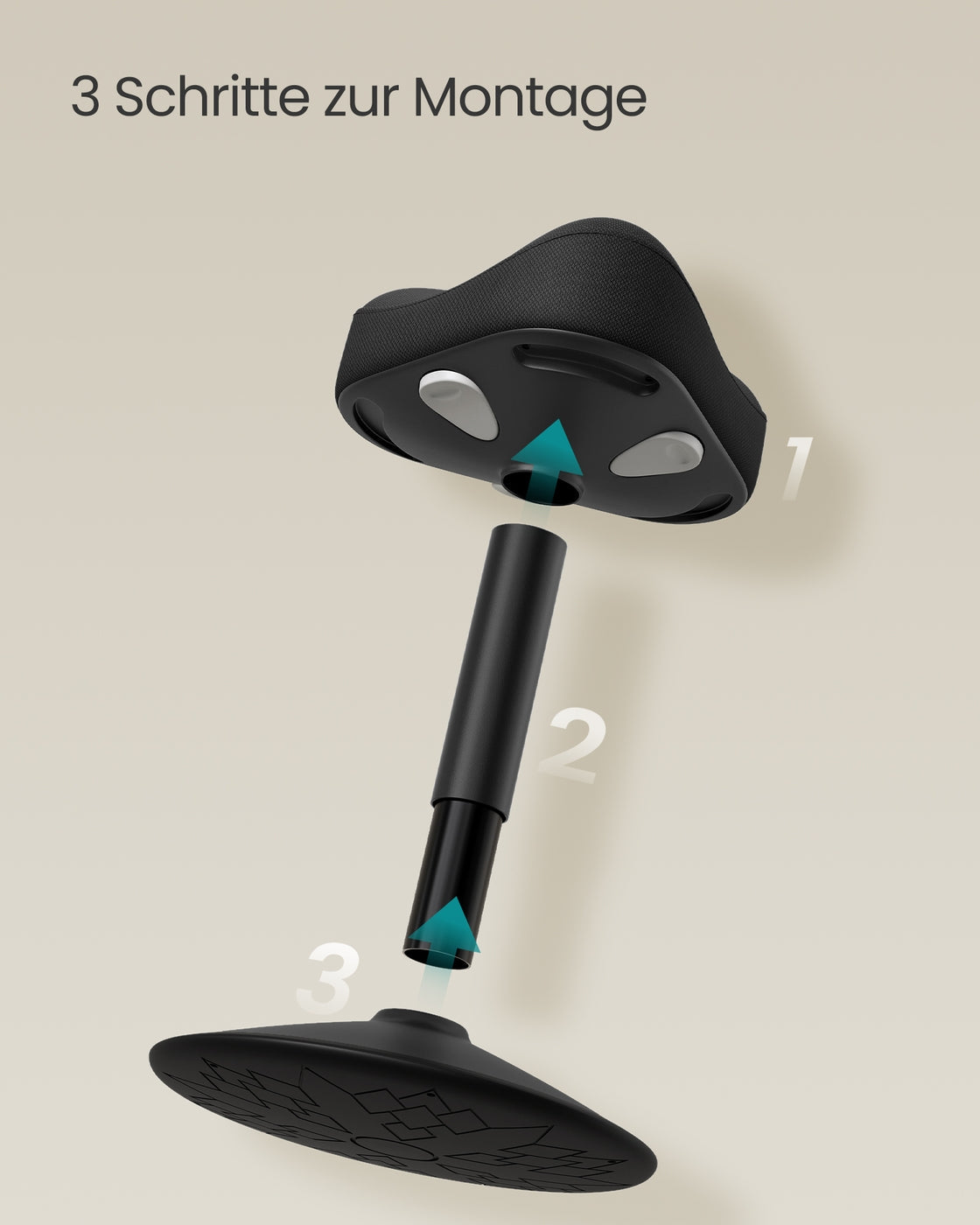 Ergonomische Werkkruk – In Hoogte Verstelbare Staande Kruk – 360° Kantelbaar – Antislip – Tot 130 kg