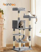 Kattenkrabpaal met Hangmat en Uitzichtplatforms – Comfortabele en Stabiele Krabtoren voor 1 tot 2 Katten