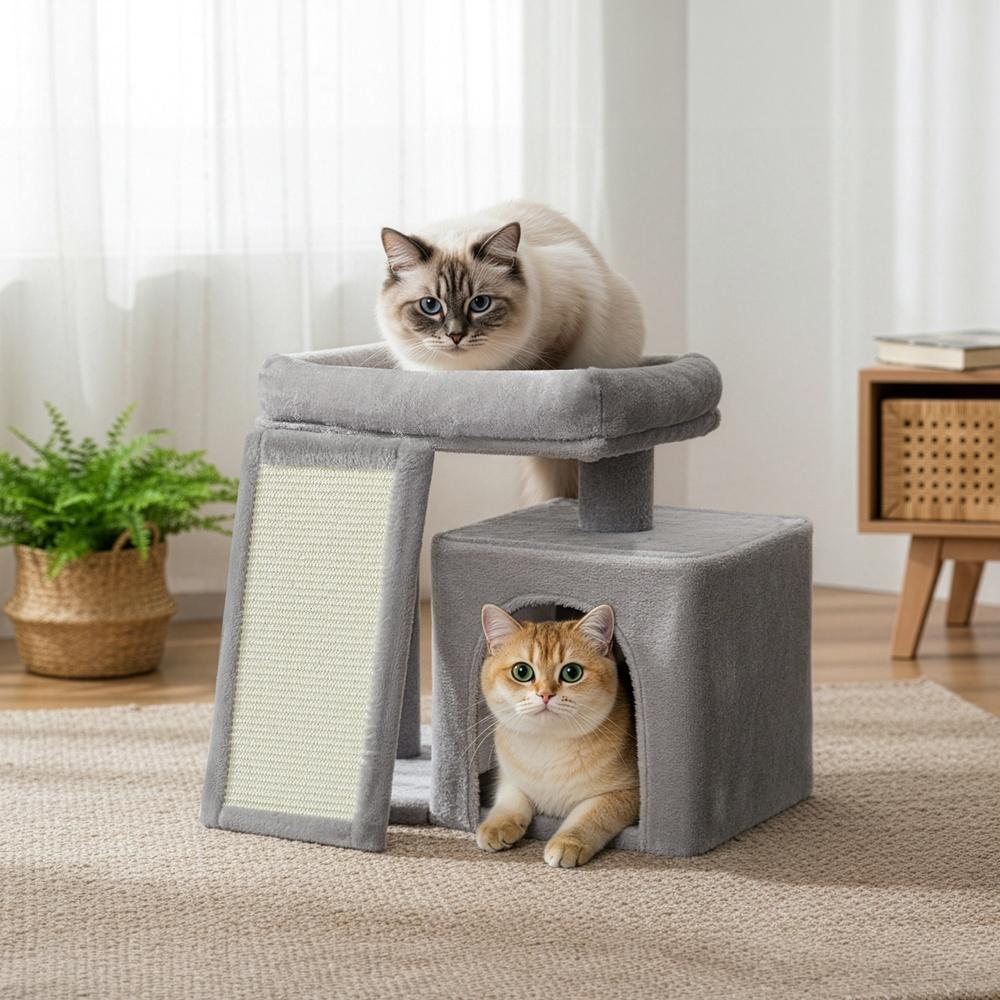 Kleine Krabpaal - Met Krabplank Kattengrot En Platform - Met Sisal