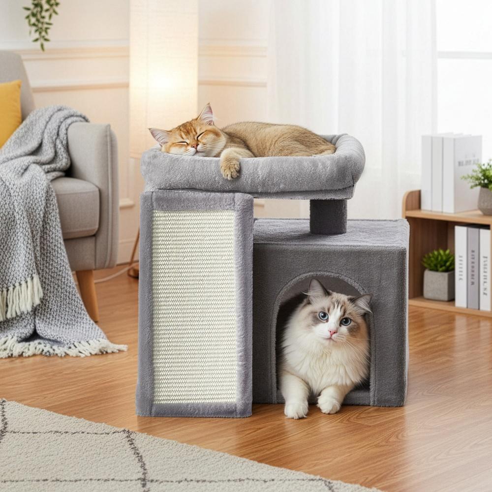 Kleine Krabpaal - Met Krabplank Kattengrot En Platform - Met Sisal