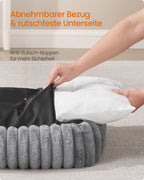 Hondenbed – Middelgroot orthopedisch – Wasbaar – Zachte geribbeld imitatiekonijnenbont – 71 x 55 x 18 cm – 1,7 kg