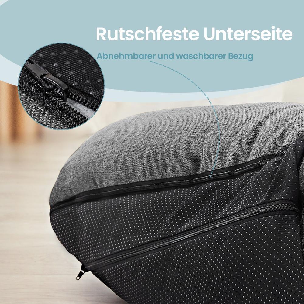 Hondenmand Met Verhoogde Randen - Linnenlook Met Afneembare Hoes - Voor Hond En Kat