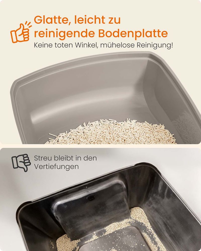 Kattenbak XL – Open Bovenkant – Hoge Zijwanden – Met Schep – Eenvoudig Schoon te Maken – Geschikt Voor Grote Katten