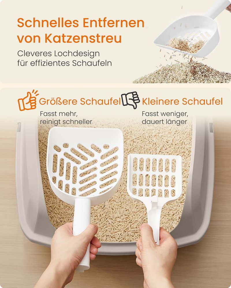 Kattenbak XL – Open Bovenkant – Hoge Zijwanden – Met Schep – Eenvoudig Schoon te Maken – Geschikt Voor Grote Katten