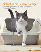 Kattenbak XL – Open Bovenkant – Hoge Zijwanden – Met Schep – Eenvoudig Schoon te Maken – Geschikt Voor Grote Katten
