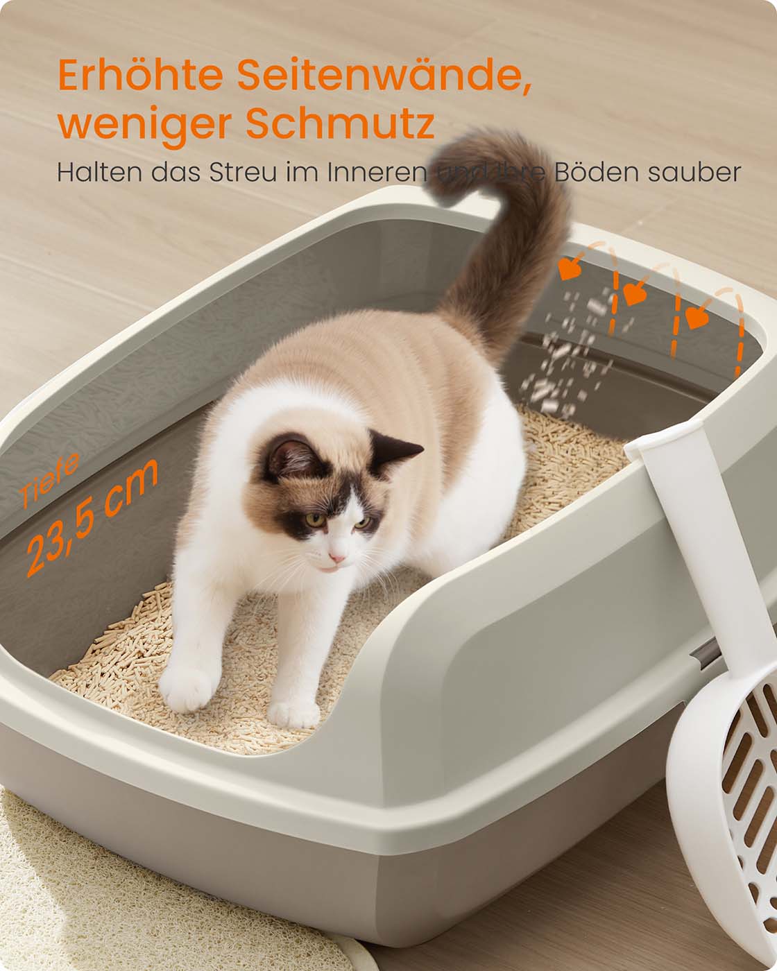 Kattenbak – Open – Hoge randen – XXL – Materiaal PP