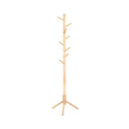 Kapstok van Massief Rubberhout – Vrijstaand – 8 Haken – Verstelbare Hoogte – 47 x 47 x 175 cm – Naturel
