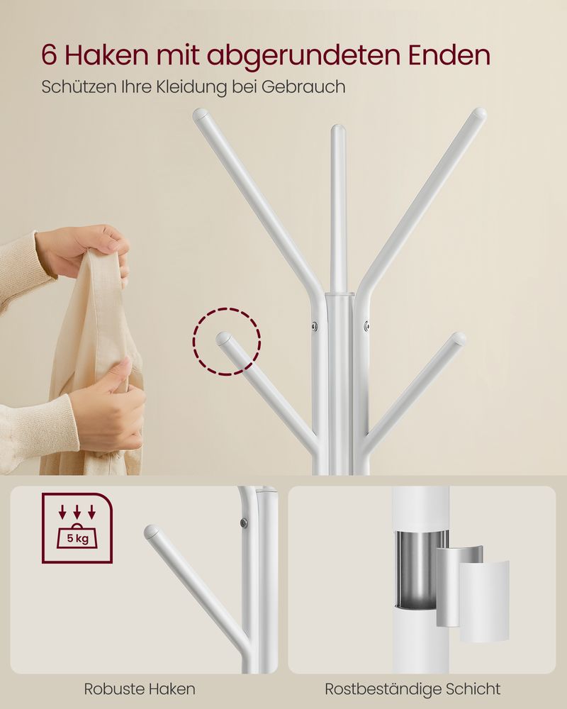 Garderobestandaard met Houten Legplanken – Minimalistisch Design – Stabiel & Ruimtebesparend