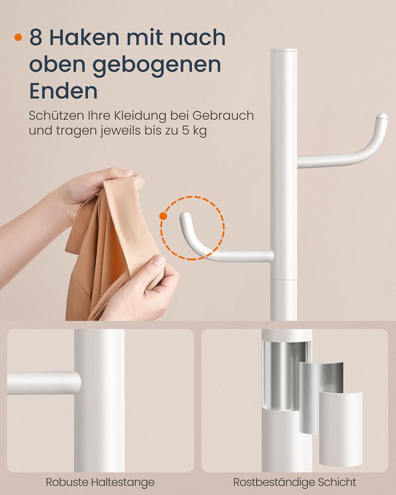 Vrijstaande Kapstok in Cactusvorm – Metaal en MDF – 175 cm Hoog – Voor Jassen, Tassen, Sjaals en Meer