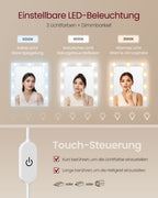Kaptafel - Kailyn Collectie - LED Verlichting - Stopcontact - 9 Lades
