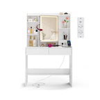 Compacte Kaptafel Met Dimbare LED-Spiegel - 2 Lades - Ruimtebesparend Design