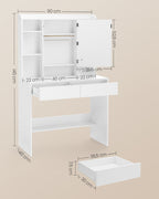 Compacte Kaptafel Met Dimbare LED-Spiegel - 2 Lades - Ruimtebesparend Design