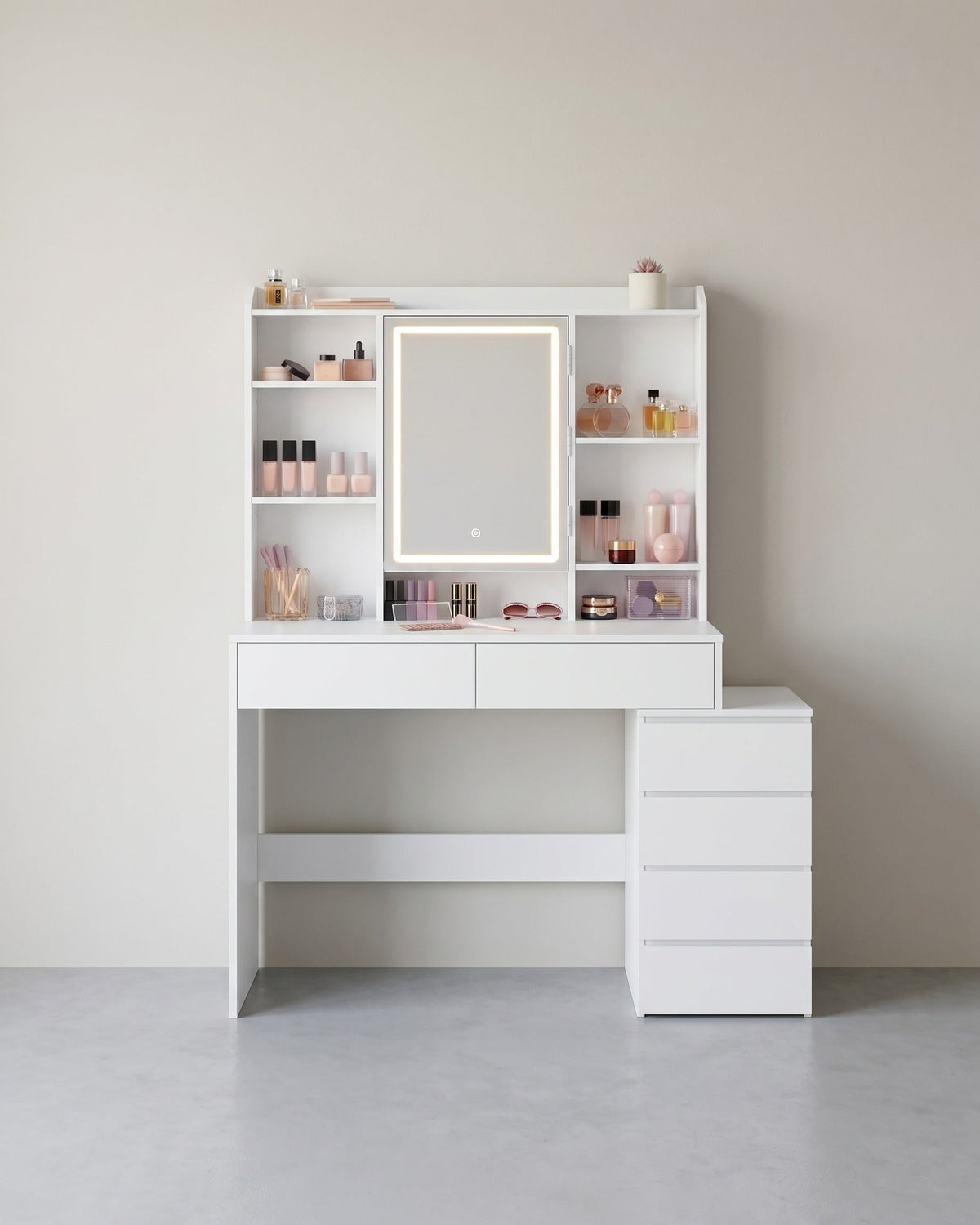 Make-uptafel met LED-verlichting en veel opbergruimte - Modern en Praktisch