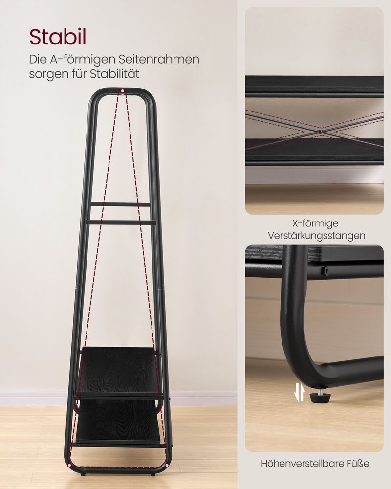 Kledingrek met Legplanken – Industrieel Design – Vrijstaand – 100 cm Breed