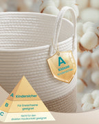 Wasmand Kinderkamer - Katoenen Touw - 60 Liter Opbergmand Met Handvatten