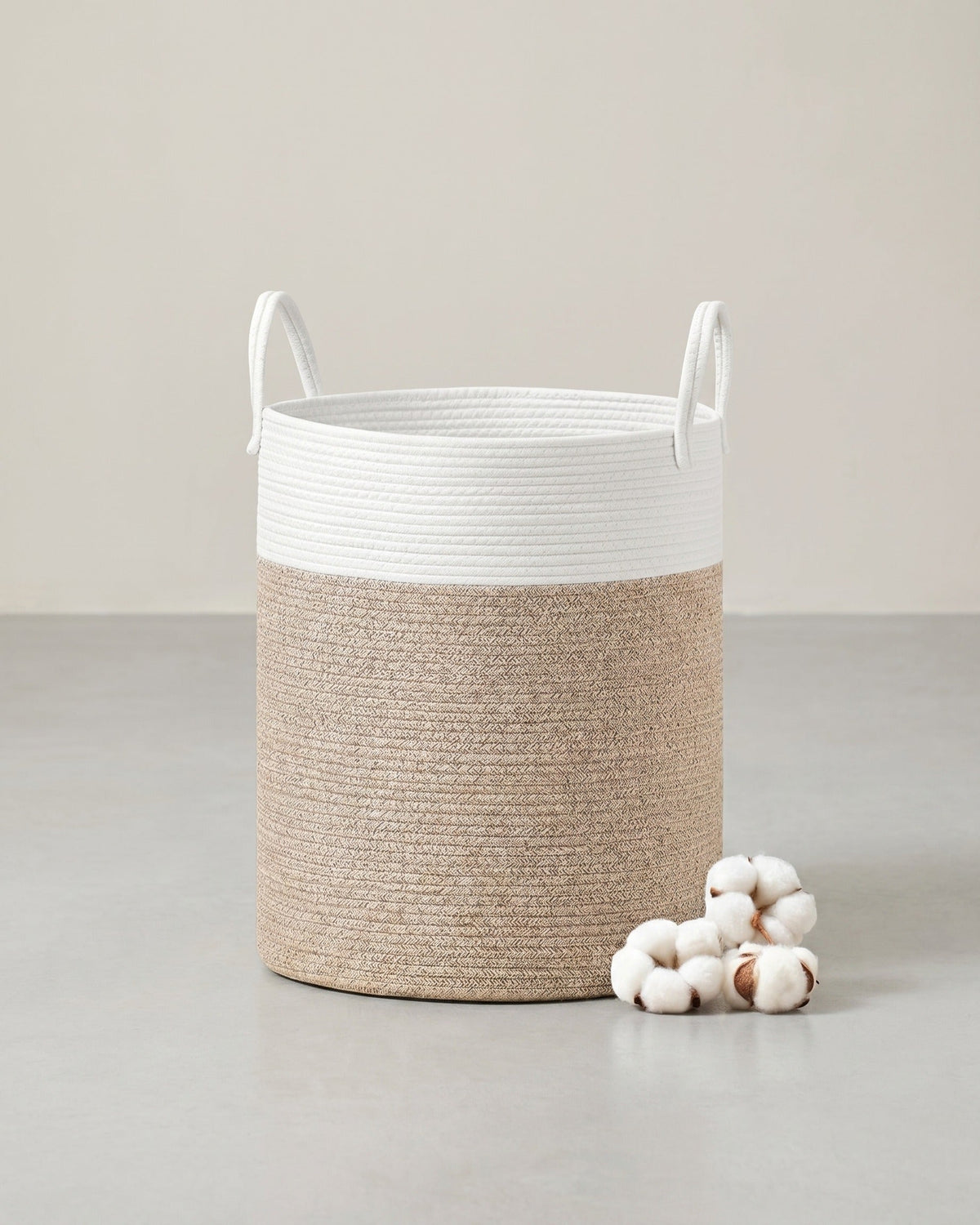 Wasmand Kinderkamer - Katoenen Touw - 60 Liter Opbergmand Met Handvatten