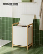 Wasmand Met Bamboeframe En Twee Vakken - 45 cm Breed - Voor Sorteren Van Was