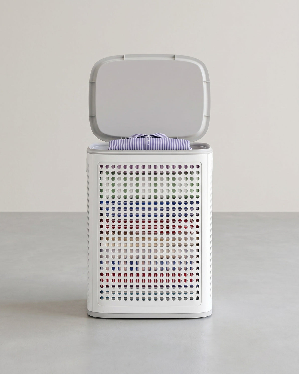 Smalle Wasmand 75 L - Met Deksel - Voor Badkamer En Wasruimte