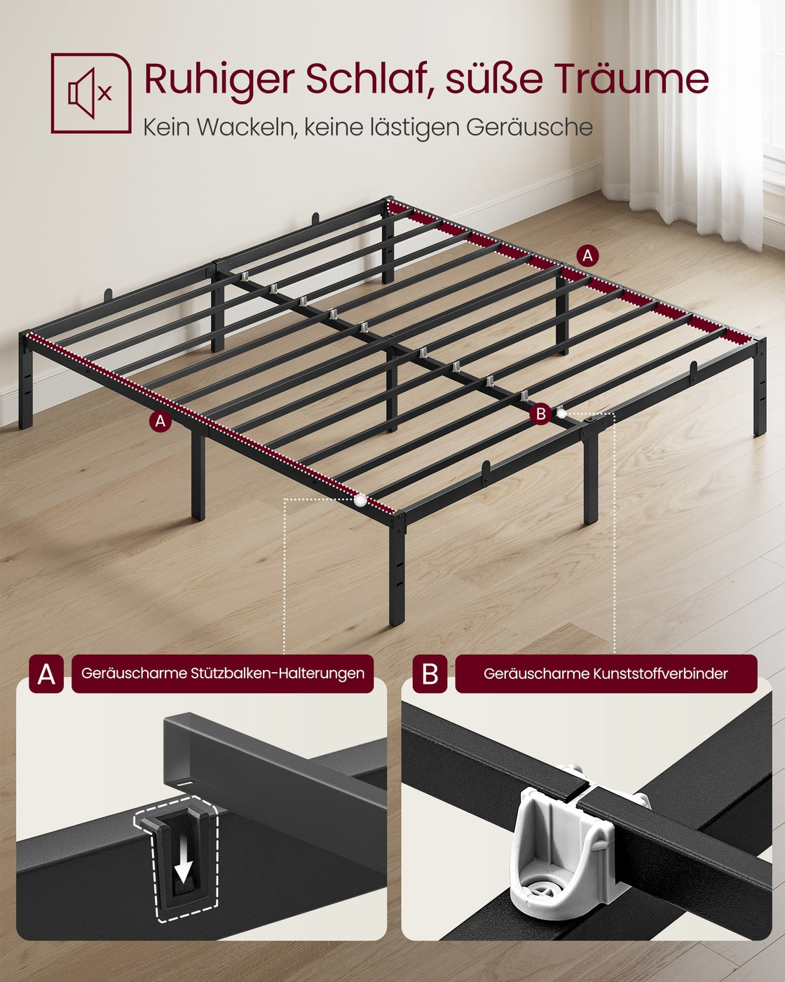 Bedframe Metaal 180x200 - Modern Ontwerp - Voor Royale Slaapkamer
