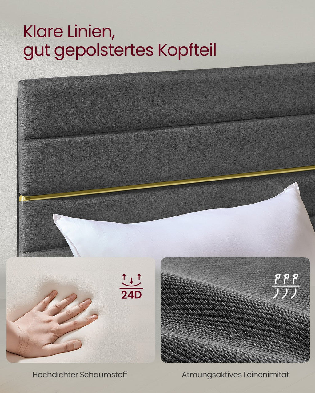 Bedframe - 2-Persoons - Gepolsterd Kopstuk - Voor Matras 140 x 190 cm