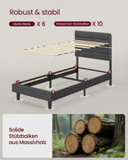Bedframe - 2-Persoons - Gepolsterd Kopstuk - Voor Matras 140 x 190 cm