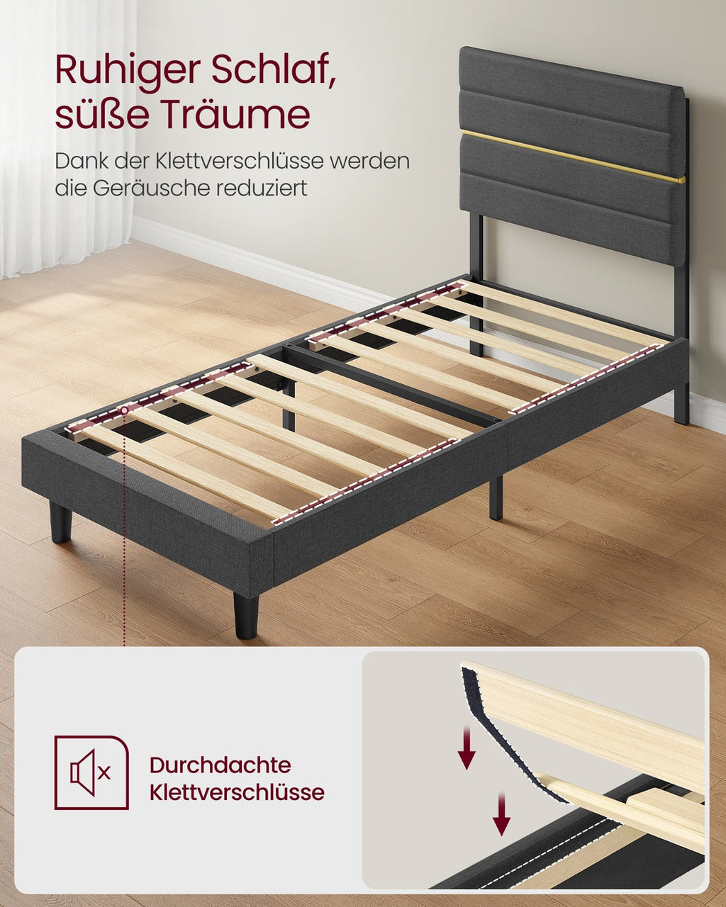 Bedframe - 2-Persoons - Gepolsterd Kopstuk - Voor Matras 140 x 190 cm