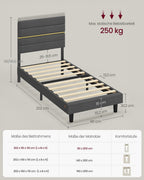 Bedframe - 2-Persoons - Gepolsterd Kopstuk - Voor Matras 140 x 190 cm