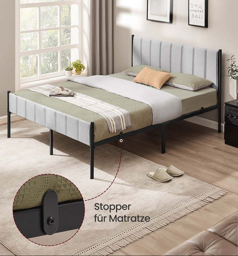 Gestoffeerd Bedframe met Hoofdbord – Minimalistisch – Met Opbergruimte tot 500 kg – 90/140/160 x 200 cm