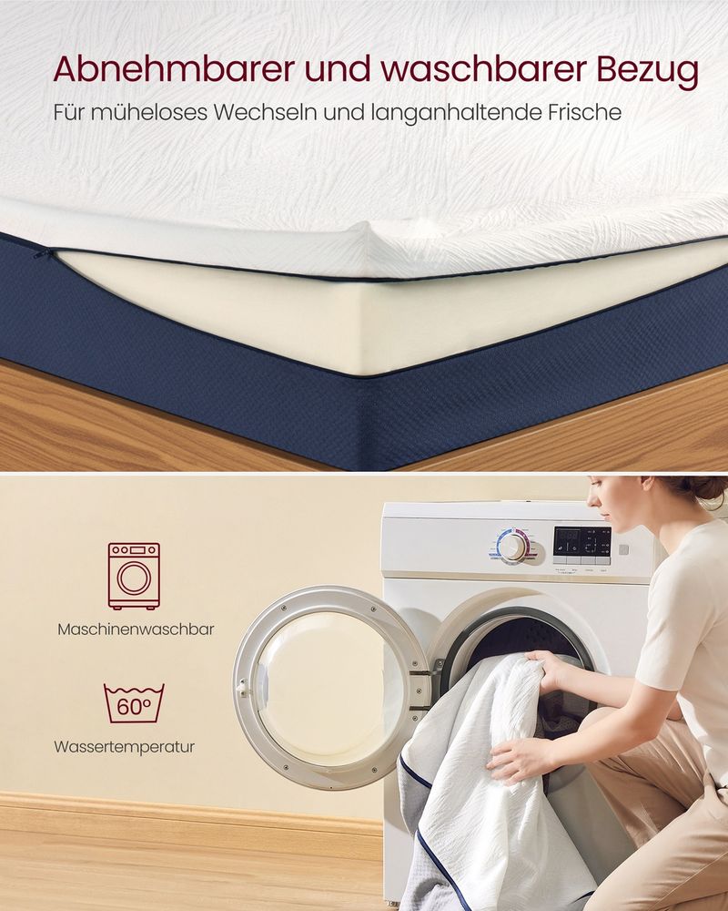 7-Zone Matras – Gel Memory Foam – Drukverlagend – Afneembare Hoes – Comfortschuim