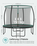 Tuintrampoline met Veiligheidsnet - Ronde Trampoline - Ø 305 - 366 cm