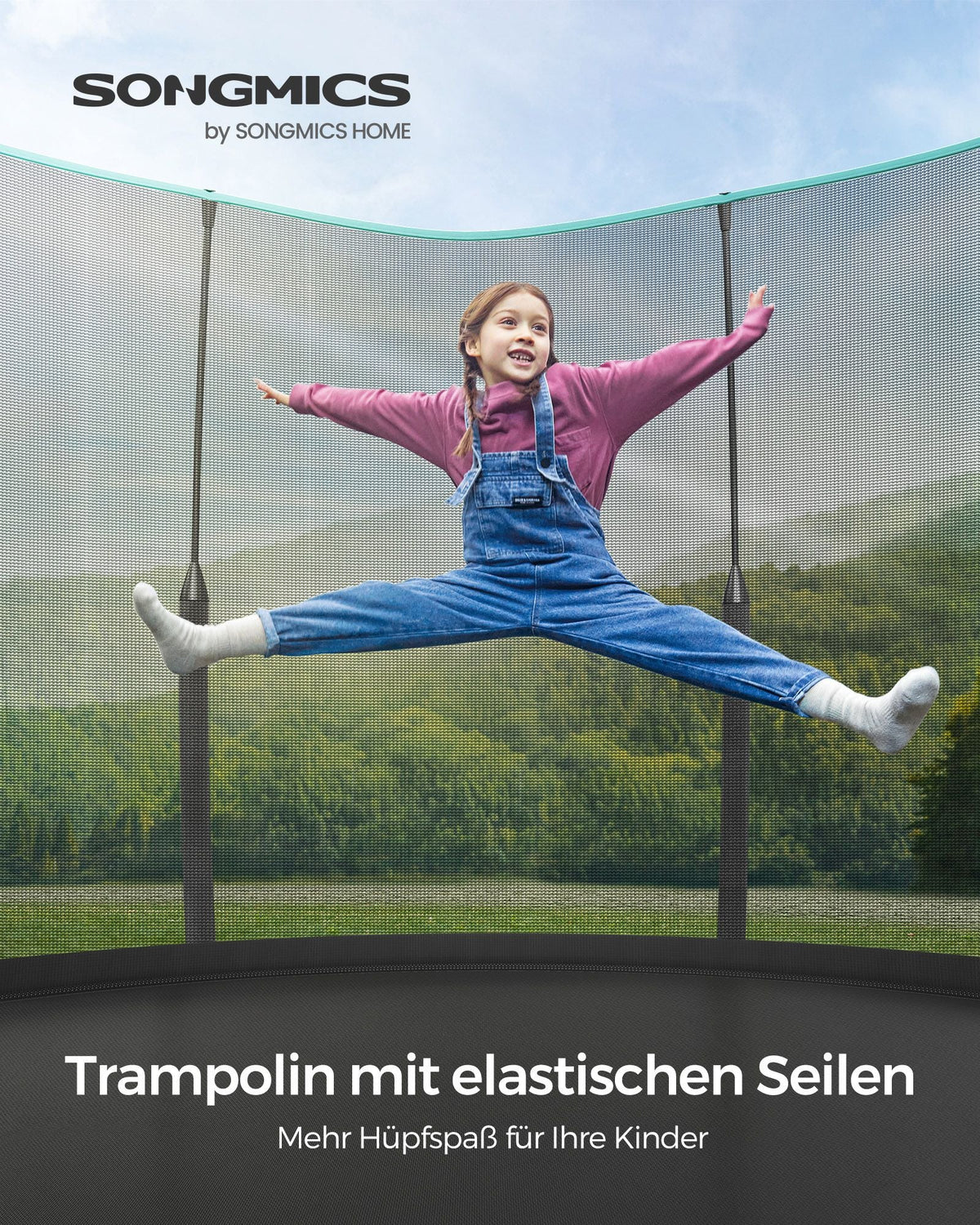 Rond Tuintrampoline zonder Veren – Veilig, Stil en Elastisch – Verkrijgbaar in 244 cm, 305 cm en 366 cm