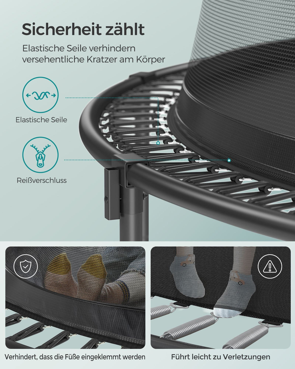 Rond Tuintrampoline zonder Veren – Veilig, Stil en Elastisch – Verkrijgbaar in 244 cm, 305 cm en 366 cm