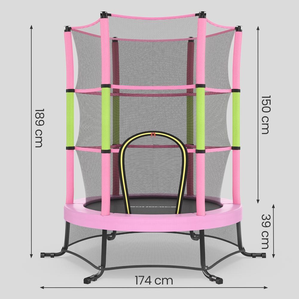 Kindertrampoline 174 cm - Met Veiligheidsnet En Randafdekking - Voor Tuin En Binnen