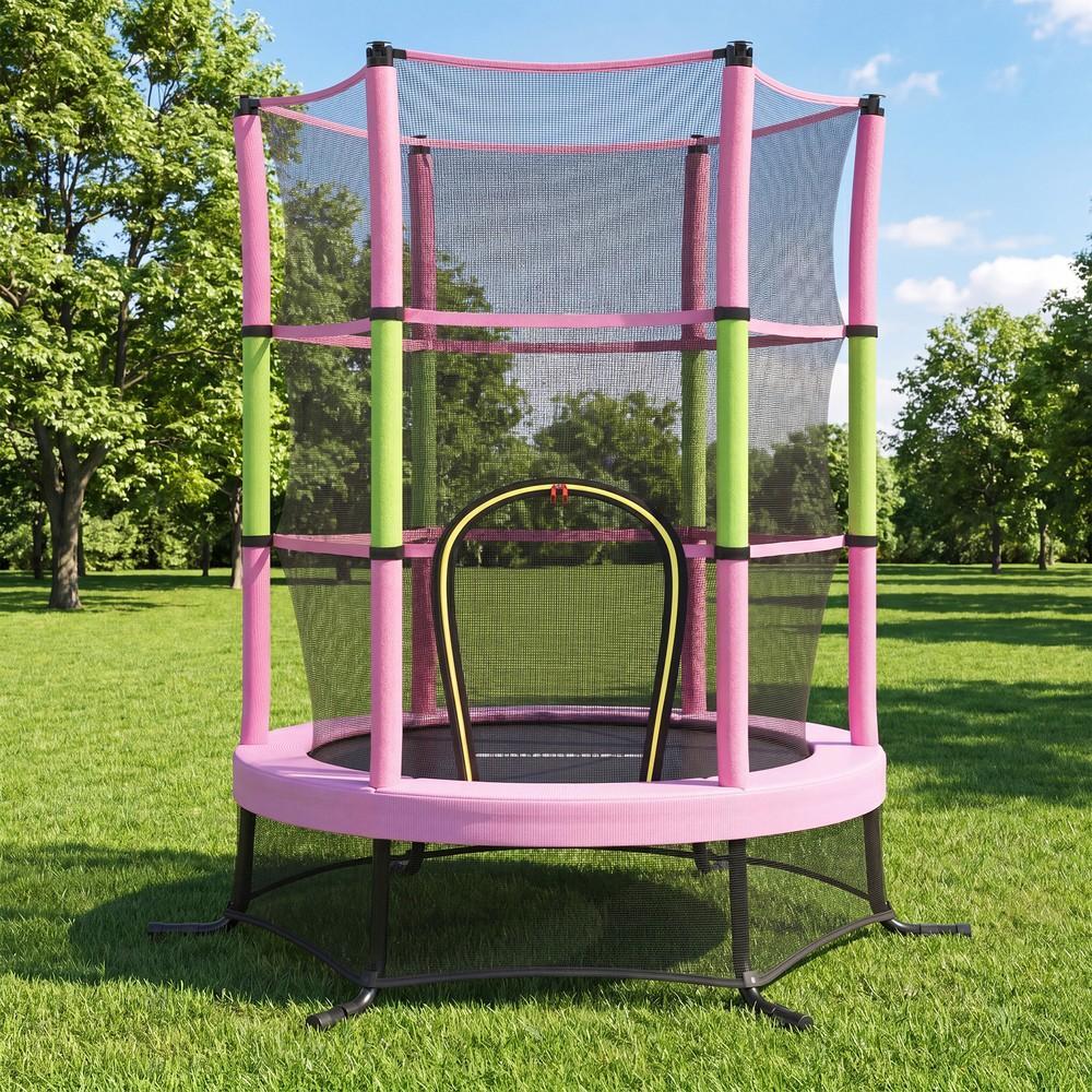 Kindertrampoline 174 cm - Met Veiligheidsnet En Randafdekking - Voor Tuin En Binnen