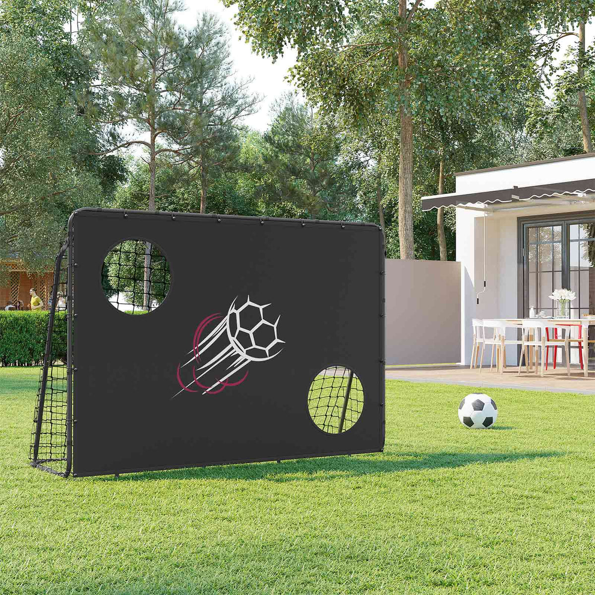 Voetbaldoel Voor Kinderen - Met Punten Doek - Zwart