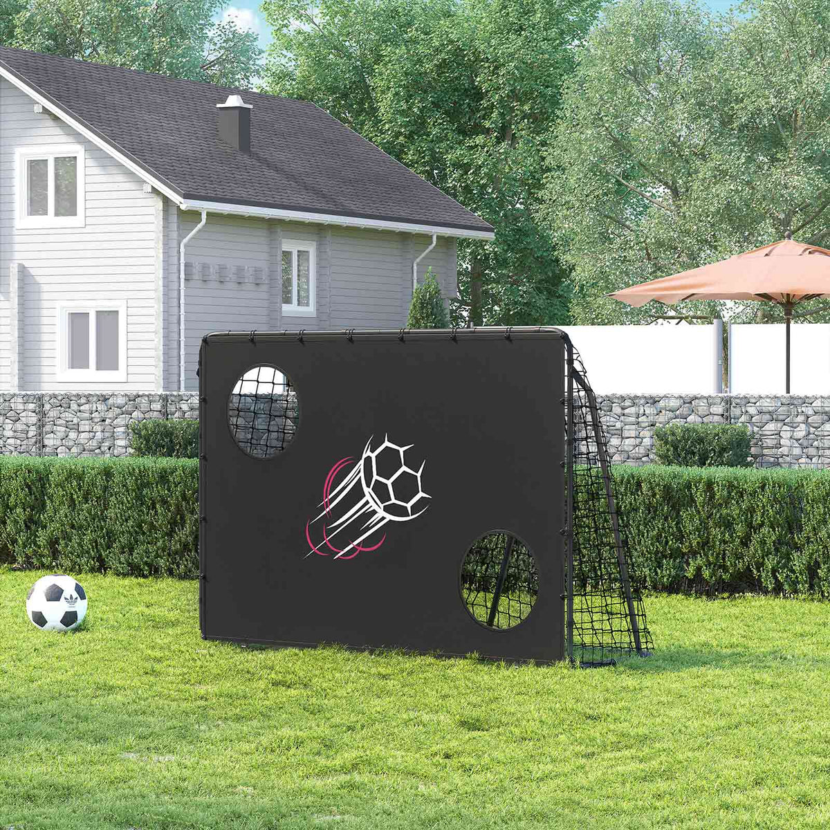 Voetbaldoel Voor Kinderen - Met Punten Doek - Zwart