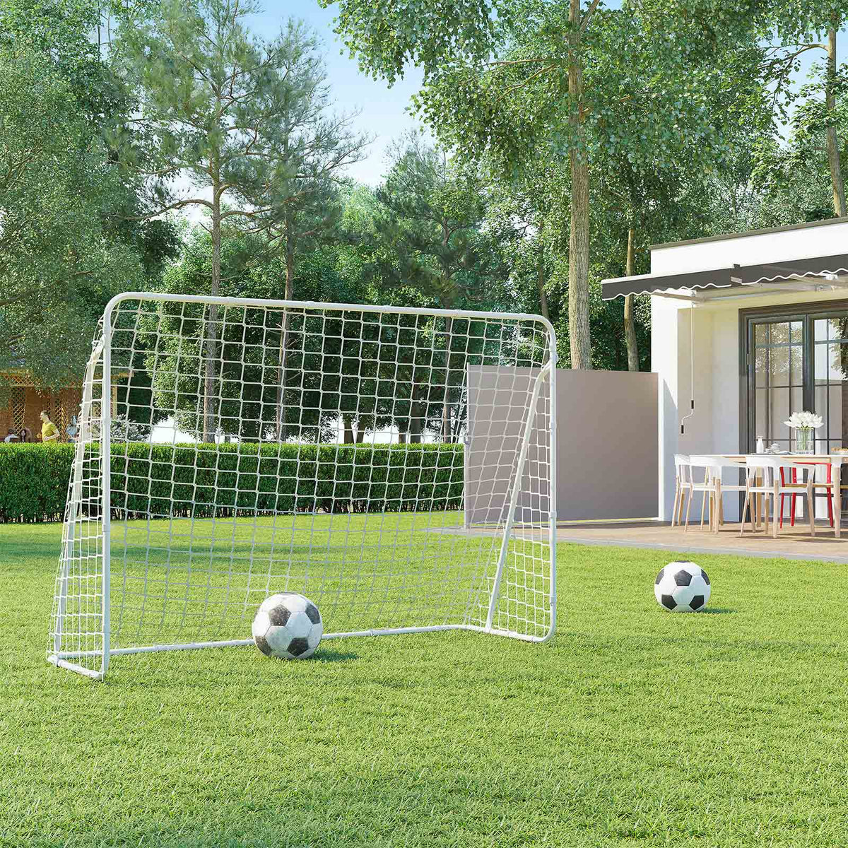 Voetbaldoel Voor Kinderen Met Net - Inclusief Bevestigingsmateriaal - Wit