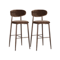 Japandi Barkruk - Set van 2 - Stijlvol & Comfortabel - Umber