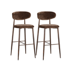Japandi Barkruk - Set van 2 - Stijlvol & Comfortabel - Umber