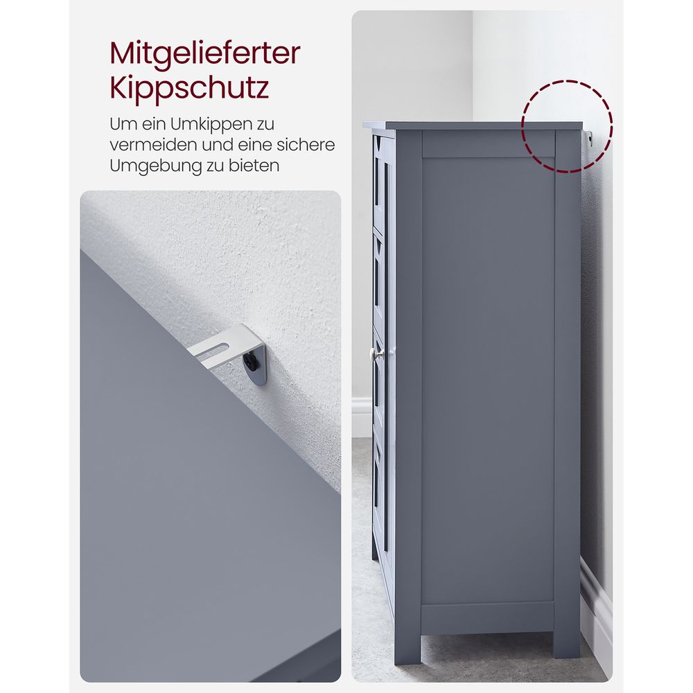 Badkamerkast - Ladekast - Opbergkast met Deur en Lades - 55 x 30 x 82 cm